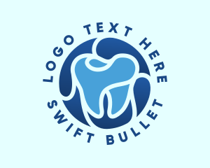 Blue Dental Tooth logo design