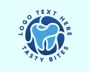 Blue Dental Tooth logo design