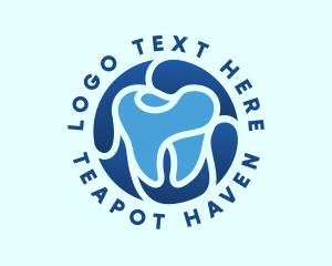 Blue Dental Tooth logo design