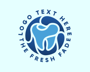 Blue Dental Tooth logo design