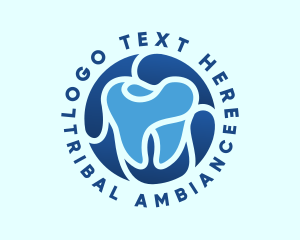 Blue Dental Tooth logo design