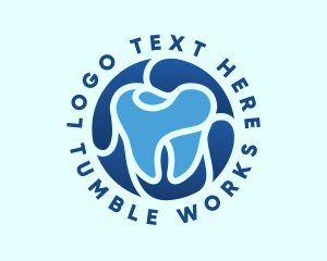 Blue Dental Tooth logo design