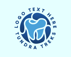 Blue Dental Tooth logo design