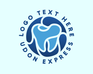 Blue Dental Tooth logo design