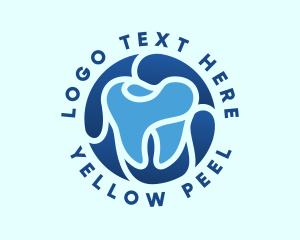 Blue Dental Tooth logo design