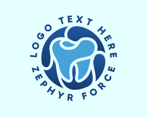 Blue Dental Tooth logo design