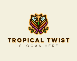 Colorful Tropical Parrot Birds logo design