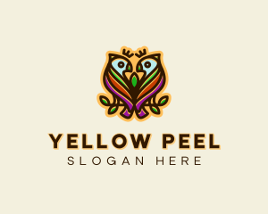 Colorful Tropical Parrot Birds logo design