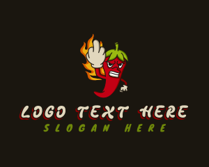 Chili Pepper Middle Finger logo