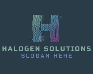 Modern Glitch Letter H logo design