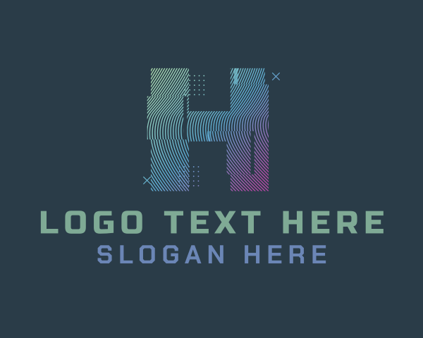 Modern Glitch Letter H logo