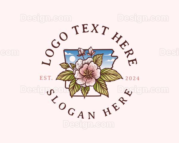 Arkansas Blossom Flower Logo