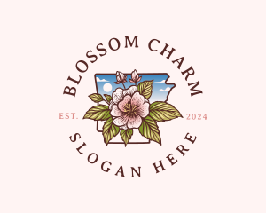 Arkansas Blossom Flower logo design