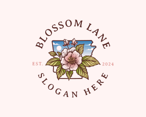 Arkansas Blossom Flower logo design