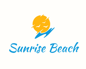 Sun Beach Bird logo design