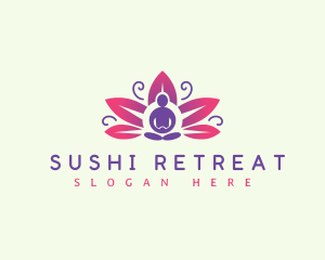 Flower Yoga Zen logo design