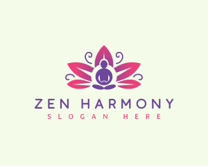 Flower Yoga Zen logo design