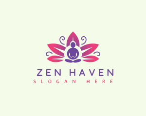 Flower Yoga Zen logo design