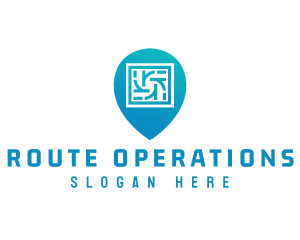 Gradient Locator Letter R logo