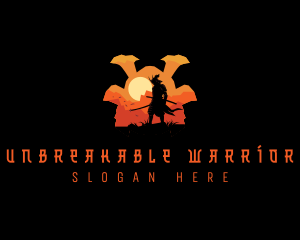 Samurai Warrior Sword logo design