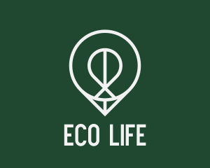 Eco GPS Location Pin  logo design