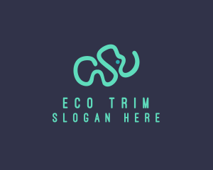 Wildlife Elephant Doodle logo design