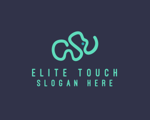 Wildlife Elephant Doodle logo design