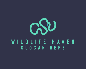 Wildlife Elephant Doodle logo design