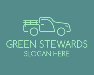 Green Farm Pickup Truck  logo design