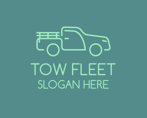 Green Farm Pickup Truck  logo design