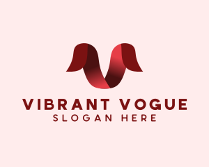 Fashion Ribbon Letter V logo