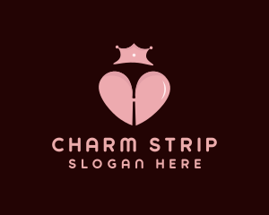 Crown Lingerie Heart logo design