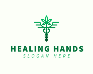 Medical Caduceus Marijuana logo design