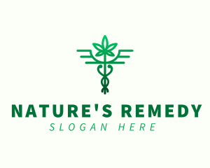 Medical Caduceus Marijuana logo design