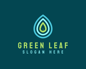 Water Drop Leaf logo design