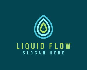 Water Drop Leaf logo design