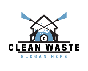 Pressure Washer Cleaning logo design