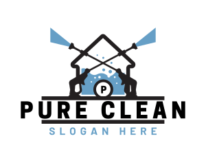 Pressure Washer Cleaning logo design