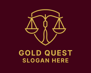 Gold Legal Scale  logo design