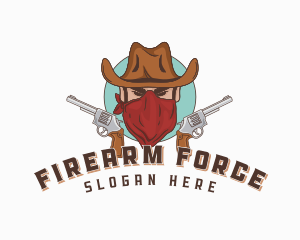 Cowboy Revolver Gun logo design