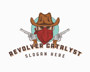 Cowboy Revolver Gun logo design