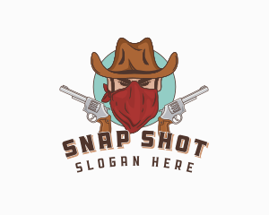 Cowboy Revolver Gun logo design