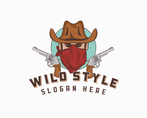 Cowboy Revolver Gun logo design