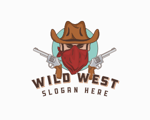 Cowboy Revolver Gun logo design