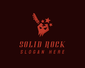 Skull Rockstar Band logo design