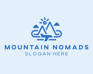 Plane Mountain Getaway logo design