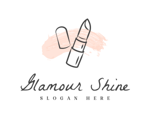 Pastel Lipstick Smudge logo design