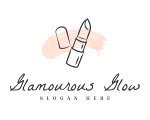 Pastel Lipstick Smudge logo design