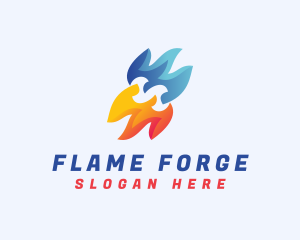 Cool Fire Water logo design