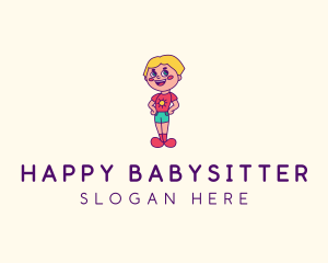 Cute Happy Kid  logo design